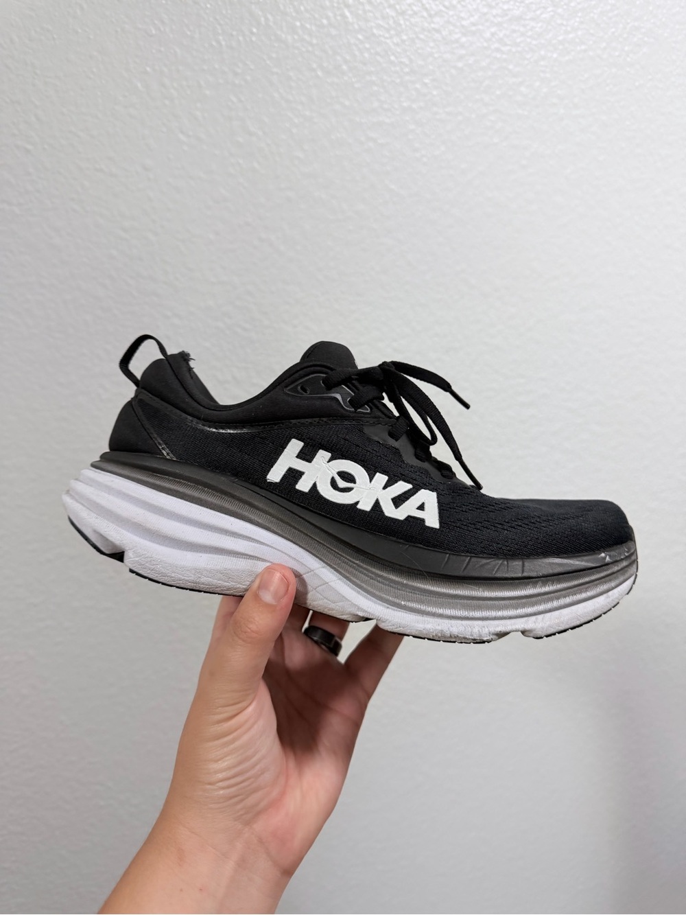 Hoka Black and White Men's Running Shoe